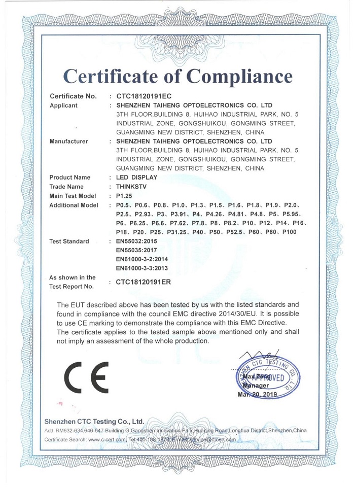 CE CERTIFICATE